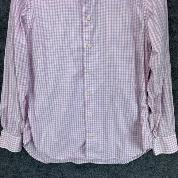 Gitman Bros Shirt Mens Large Pink Button Up Check Lightweight Thin Casual USA‎ - Picture 3 of 15